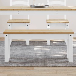 vidaXL Banco de comedor Panama madera maciza pino blanco 105x30x45 cm