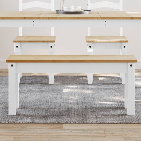 vidaXL Banco de comedor Panama madera maciza pino blanco 105x30x45 cm
