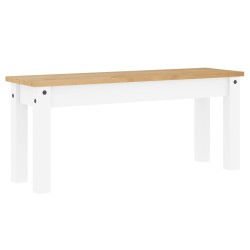 vidaXL Banco de comedor Panama madera maciza pino blanco 105x30x45 cm