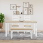 vidaXL Banco de comedor Panama madera maciza pino blanco 105x30x45 cm