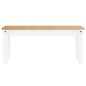 vidaXL Banco de comedor Panama madera maciza pino blanco 105x30x45 cm