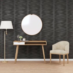 vidaXL Paneles de pared 48 uds XPS piedra negro 50x50 cm 12 m²