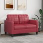 vidaXL Sofá de 2 plazas de cuero sintético rojo vino 120 cm vidaXL Sofá de 2 plazas de cuero sintético rojo vino 120 cm