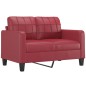 vidaXL Sofá de 2 plazas de cuero sintético rojo vino 120 cm vidaXL Sofá de 2 plazas de cuero sintético rojo vino 120 cm