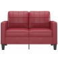 vidaXL Sofá de 2 plazas de cuero sintético rojo vino 120 cm vidaXL Sofá de 2 plazas de cuero sintético rojo vino 120 cm