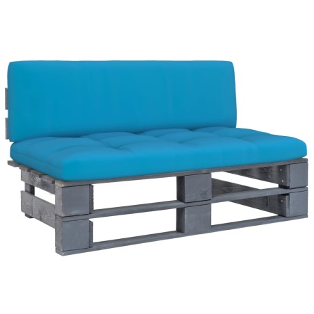 vidaXL Otomana de jardín de palets madera de pino impregnada gris