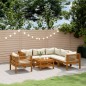 vidaXL Muebles de jardín 7 pzas cojines crema madera maciza de acacia vidaXL Muebles de jardín 7 pzas cojines crema madera maciza de acacia