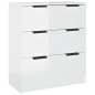 vidaXL Aparador de 3 piezas madera contrachapada blanca brillante vidaXL Aparador de 3 piezas madera contrachapada blanca brillante