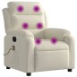 vidaXL Sillón de masaje reclinable de terciopelo crema vidaXL Sillón de masaje reclinable de terciopelo crema