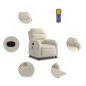 vidaXL Sillón de masaje reclinable de terciopelo crema vidaXL Sillón de masaje reclinable de terciopelo crema