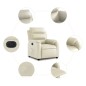 vidaXL Sillón reclinable eléctrico de cuero sintético crema vidaXL Sillón reclinable eléctrico de cuero sintético crema