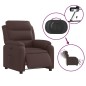 vidaXL Sillón reclinable eléctrico tela marrón oscuro vidaXL Sillón reclinable eléctrico tela marrón oscuro