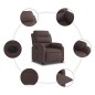 vidaXL Sillón reclinable eléctrico tela marrón oscuro vidaXL Sillón reclinable eléctrico tela marrón oscuro