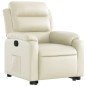 vidaXL Sillón reclinable elevable cuero artificial color crema vidaXL Sillón reclinable elevable cuero artificial color crema
