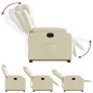 vidaXL Sillón reclinable elevable cuero artificial color crema vidaXL Sillón reclinable elevable cuero artificial color crema