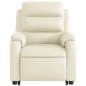 vidaXL Sillón reclinable elevable cuero artificial color crema vidaXL Sillón reclinable elevable cuero artificial color crema