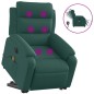 vidaXL Sillón masaje eléctrico reclinable elevable tela verde oscuro vidaXL Sillón masaje eléctrico reclinable elevable tela verde oscuro
