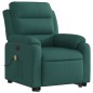 vidaXL Sillón masaje eléctrico reclinable elevable tela verde oscuro vidaXL Sillón masaje eléctrico reclinable elevable tela verde oscuro
