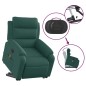 vidaXL Sillón masaje eléctrico reclinable elevable tela verde oscuro vidaXL Sillón masaje eléctrico reclinable elevable tela verde oscuro