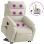 vidaXL Sillón reclinable de masaje elevable terciopelo crema vidaXL Sillón reclinable de masaje elevable terciopelo crema