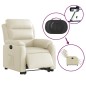 vidaXL Sillón reclinable elevable eléctrico de cuero sintético crema vidaXL Sillón reclinable elevable eléctrico de cuero sintético crema