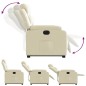 vidaXL Sillón reclinable elevable eléctrico de cuero sintético crema vidaXL Sillón reclinable elevable eléctrico de cuero sintético crema