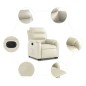 vidaXL Sillón reclinable elevable eléctrico de cuero sintético crema vidaXL Sillón reclinable elevable eléctrico de cuero sintético crema