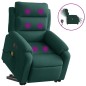 vidaXL Sillón masaje reclinable elevable terciopelo verde oscuro vidaXL Sillón masaje reclinable elevable terciopelo verde oscuro