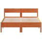 vidaXL Estructura cama con cabecero madera pino marrón cera 120x200 cm vidaXL Estructura cama con cabecero madera pino marrón cera 120x200 cm