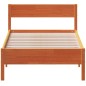 vidaXL Estructura cama con cabecero madera pino marrón cera 90x190 cm vidaXL Estructura cama con cabecero madera pino marrón cera 90x190 cm
