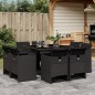 vidaXL Set de comedor de jardín 9 pzas y cojines ratán sintético negro vidaXL Set de comedor de jardín 9 pzas y cojines ratán sintético negro