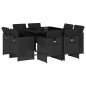 vidaXL Set de comedor de jardín 9 pzas y cojines ratán sintético negro vidaXL Set de comedor de jardín 9 pzas y cojines ratán sintético negro