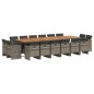 vidaXL Set comedor de jardín 17 pzas y cojines ratán sintético gris vidaXL Set comedor de jardín 17 pzas y cojines ratán sintético gris