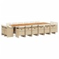 vidaXL Set comedor de jardín 17 pzas con cojines ratán sintético beige vidaXL Set comedor de jardín 17 pzas con cojines ratán sintético beige