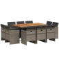 vidaXL Set de comedor de jardín 11 pzas y cojines ratán sintético gris vidaXL Set de comedor de jardín 11 pzas y cojines ratán sintético gris