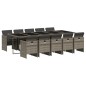 vidaXL Set de comedor de jardín 11 pzas y cojines ratán sintético gris vidaXL Set de comedor de jardín 11 pzas y cojines ratán sintético gris