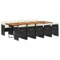 vidaXL Set de comedor jardín 11 pzas con cojines ratán sintético negro vidaXL Set de comedor jardín 11 pzas con cojines ratán sintético negro
