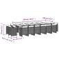 vidaXL Set comedor de jardín 17 pzas y cojines ratán sintético gris vidaXL Set comedor de jardín 17 pzas y cojines ratán sintético gris