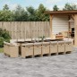 vidaXL Set comedor de jardín 17 pzas con cojines ratán sintético beige