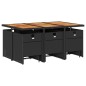 vidaXL Set de comedor jardín 11 pzas con cojines ratán sintético negro vidaXL Set de comedor jardín 11 pzas con cojines ratán sintético negro