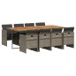 vidaXL Set comedor jardín 9 pzas y cojines ratán sintético gris vidaXL Set comedor jardín 9 pzas y cojines ratán sintético gris