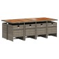 vidaXL Set comedor jardín 9 pzas y cojines ratán sintético gris vidaXL Set comedor jardín 9 pzas y cojines ratán sintético gris