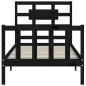 vidaXL Estructura de cama con cabecero madera maciza negro vidaXL Estructura de cama con cabecero madera maciza negro