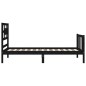 vidaXL Estructura de cama con cabecero madera maciza negro vidaXL Estructura de cama con cabecero madera maciza negro
