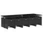 vidaXL Set de comedor jardín 11 pzas con cojines ratán sintético negro