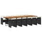 vidaXL Set comedor de jardín con cojines 13 pzas ratán sintético negro vidaXL Set comedor de jardín con cojines 13 pzas ratán sintético negro