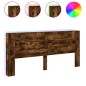 vidaXL Cabecero de cama con luz LED roble ahumado 220x16,5x103,5 cm vidaXL Cabecero de cama con luz LED roble ahumado 220x16,5x103,5 cm