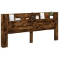 vidaXL Cabecero de cama con luz LED roble ahumado 220x16,5x103,5 cm vidaXL Cabecero de cama con luz LED roble ahumado 220x16,5x103,5 cm