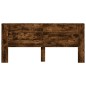 vidaXL Cabecero de cama con luz LED roble ahumado 220x16,5x103,5 cm vidaXL Cabecero de cama con luz LED roble ahumado 220x16,5x103,5 cm
