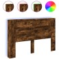 vidaXL Cabecero de cama con luz LED roble ahumado 160x16,5x103,5 cm vidaXL Cabecero de cama con luz LED roble ahumado 160x16,5x103,5 cm